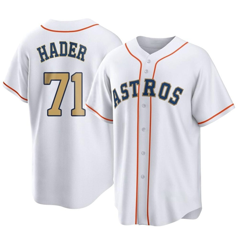 H.Astros #71 Josh Hader Player Gold Collection Game Home Edoa Stitched Jerseys