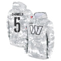 W.Commanders #5 Jayden Daniels Player Arctic Camo Limited Salute to Service Pullover Hoodies Game Edoa Stitched Jerseys