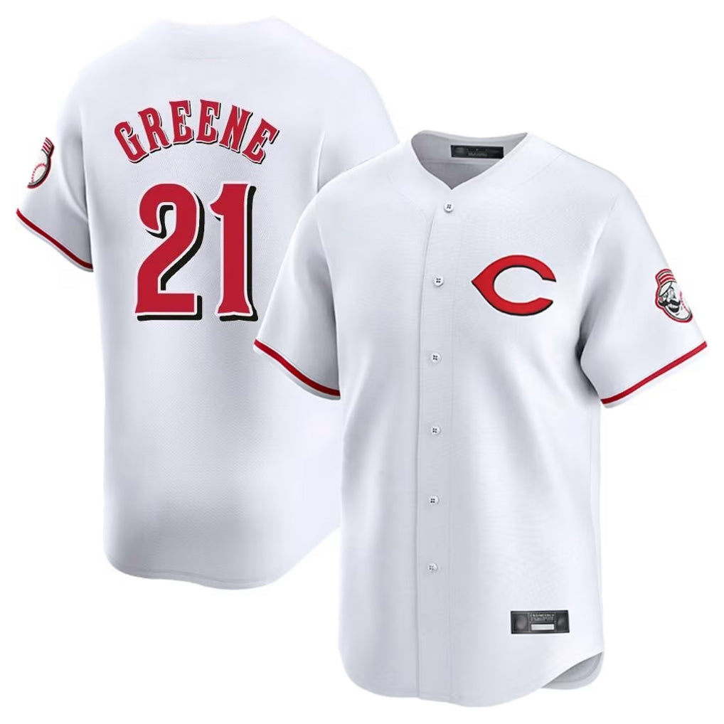 C.Reds #21 Hunter Greene Player White Limited Home Edoa Stitched Jerseys