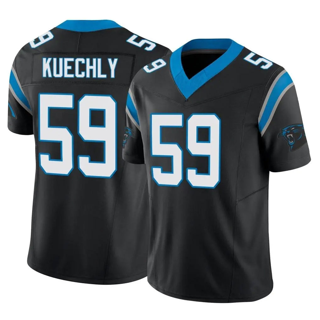 C.Panthers #59 Luke Kuechly Player Black Vapor F.U.S.E. Limited Home Game Edoa Stitched Jerseys