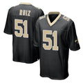NO.Saints #51 Cesar Ruiz Player Black Home Game Edoa Stitched Jerseys