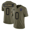 B.Bills #0 Keon Coleman Player Olive Salute To Service Limited Game Edoa Stitched Jerseys