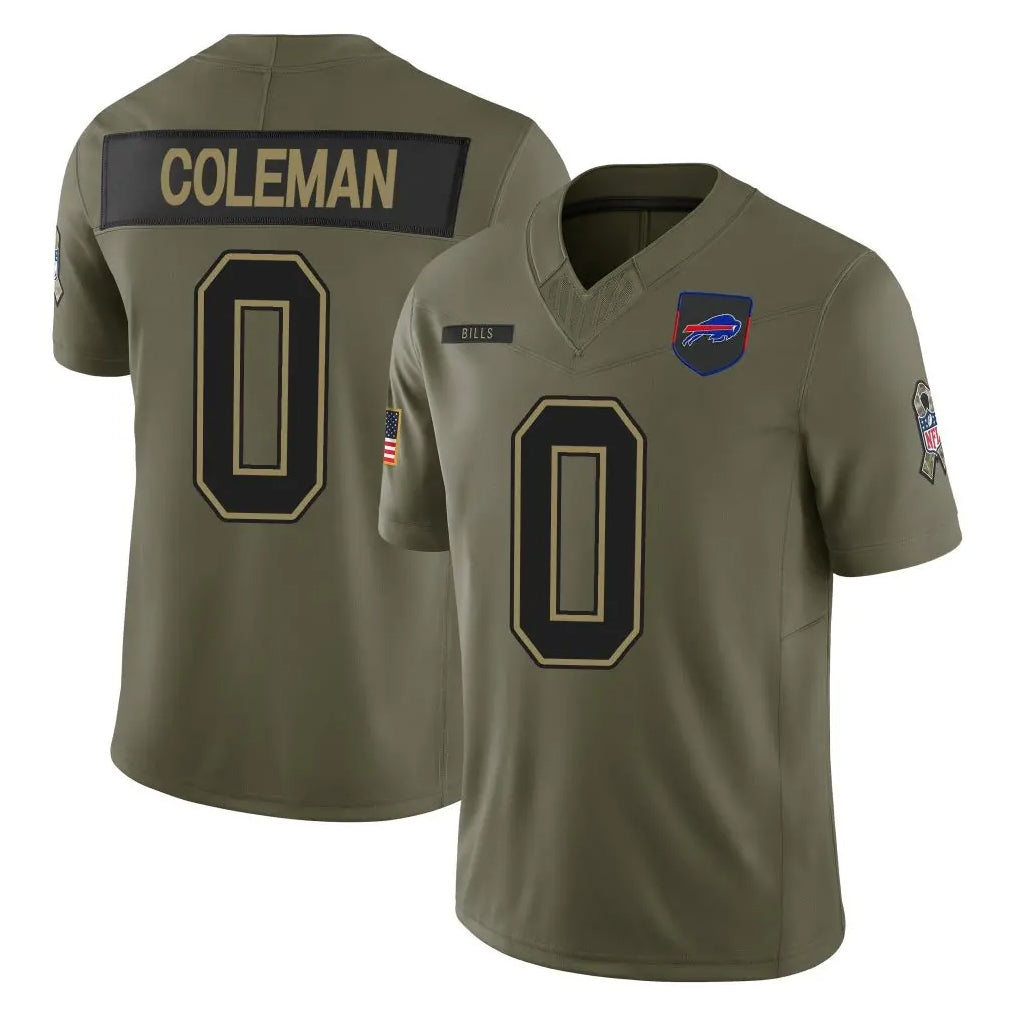 B.Bills #0 Keon Coleman Player Olive Salute To Service Limited Game Edoa Stitched Jerseys