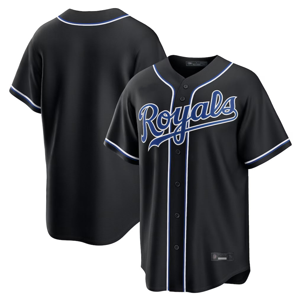 KC.Royals ## Royals Blank Player Black Carbon Fashion Home Game Edoa Stitched Jerseys