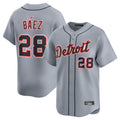 D.Tigers #28 Javier B¨¢ez Player Gray Home Limited Edoa Stitched Jerseys