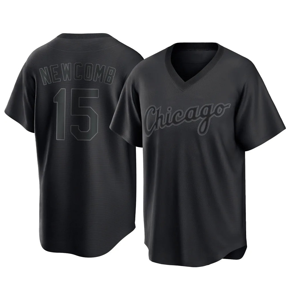 C.White Sox #15 Sean Newcomb Player Black T-shirt Home Game Edoa Stitched Jerseys