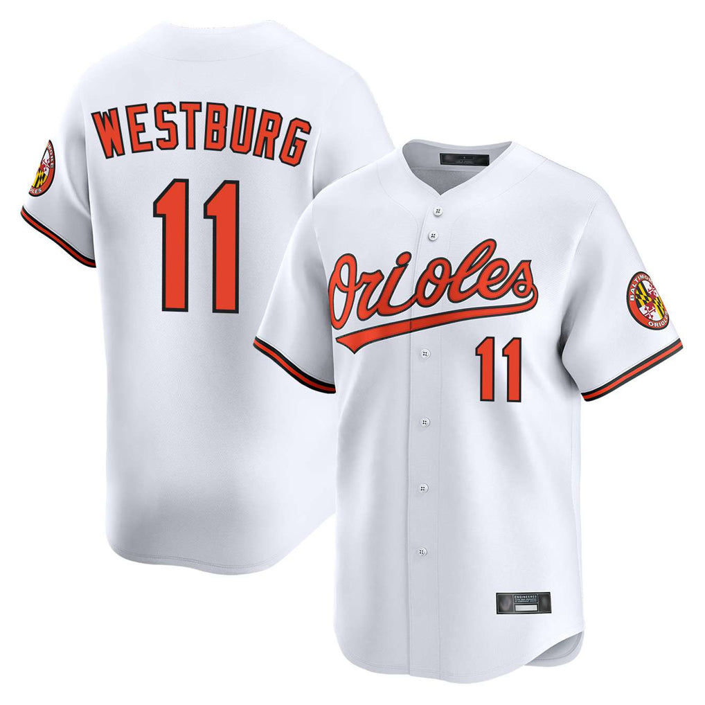 B.Orioles #11 Jordan Westburg Player White Limited Home Game Edoa Stitched Jerseys