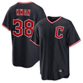 C.Guardians #38 Steven Kwan Player Navy Home Game Edoa Stitched Jerseys