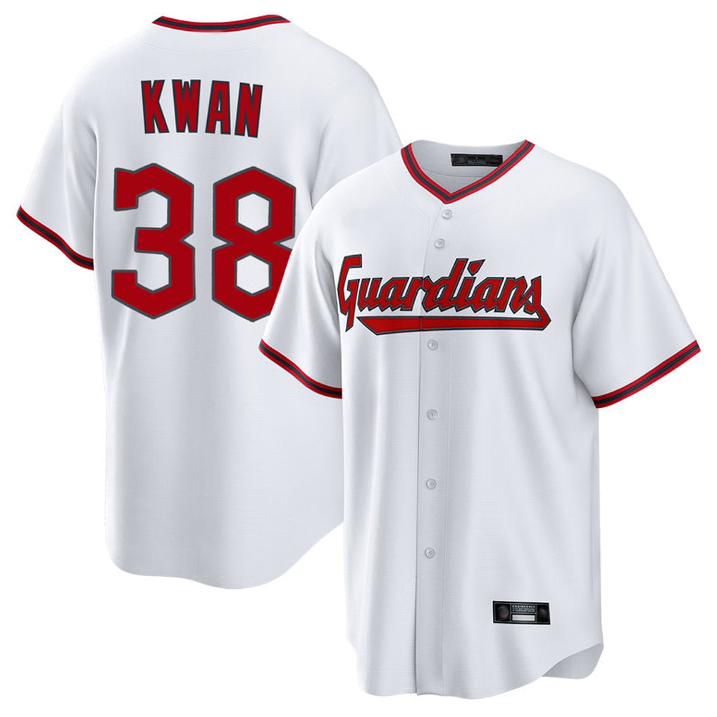 C.Guardians #38 Steven Kwan Player White Game Home Edoa Stitched Jerseys