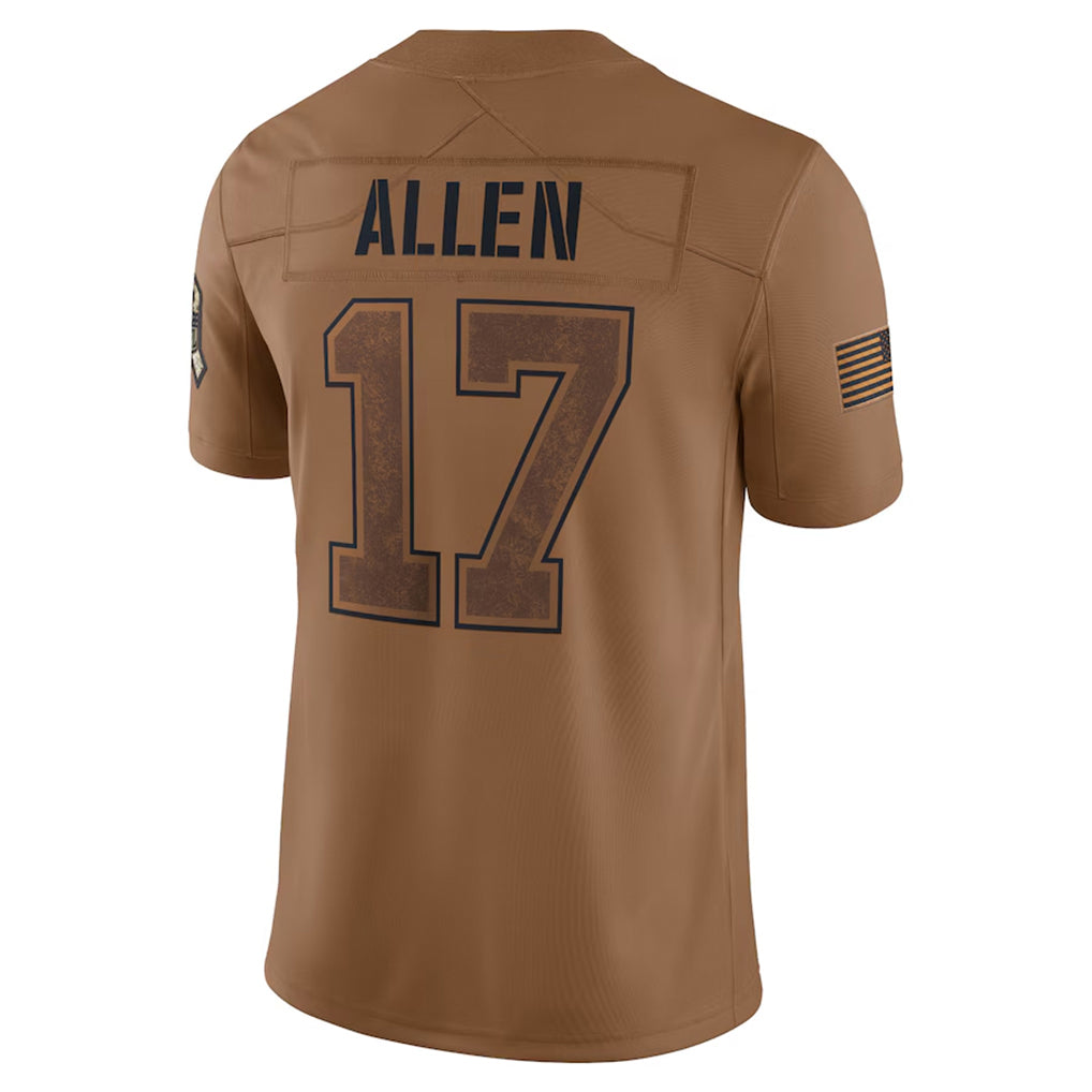 B.Bills #17 Josh Allen Player Brown Salute To Service Limited Edoa Stitched Jerseys