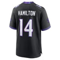 B.Ravens #14 Kyle Hamilton Player Black Home Game Edoa Stitched Jerseys