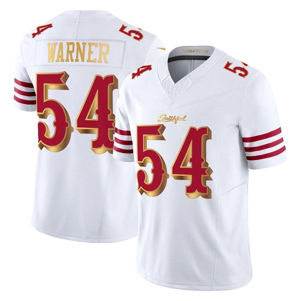 SF.49ers #54 Fred Warner Player White 2025 Rivalries Collection Game Limited Edoa Stitched Jerseys