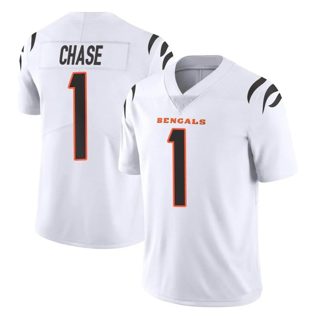 C.Bengals #1 Ja'Marr Chase Player White Vapor Untouchable Limited Home Game Edoa Stitched Jerseys