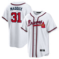 A.Braves #31 Greg Maddux Player White Home Game Edoa Stitched Jerseys