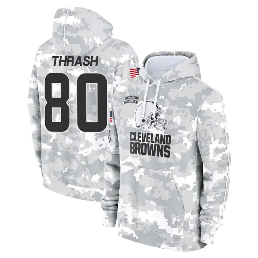 C.Browns #80 Jamari Thrash Player Arctic Camo Salute to Service Hoodies Limited Game Edoa Stitched Jerseys