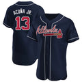 A.Braves #13 Ronald Acuna Jr Player Navy Limited Elite Home Game Edoa Stitched Jerseys