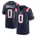 NE.Patriots #0 Christian Gonzalez Player Navy Home Game Edoa Stitched Jerseys