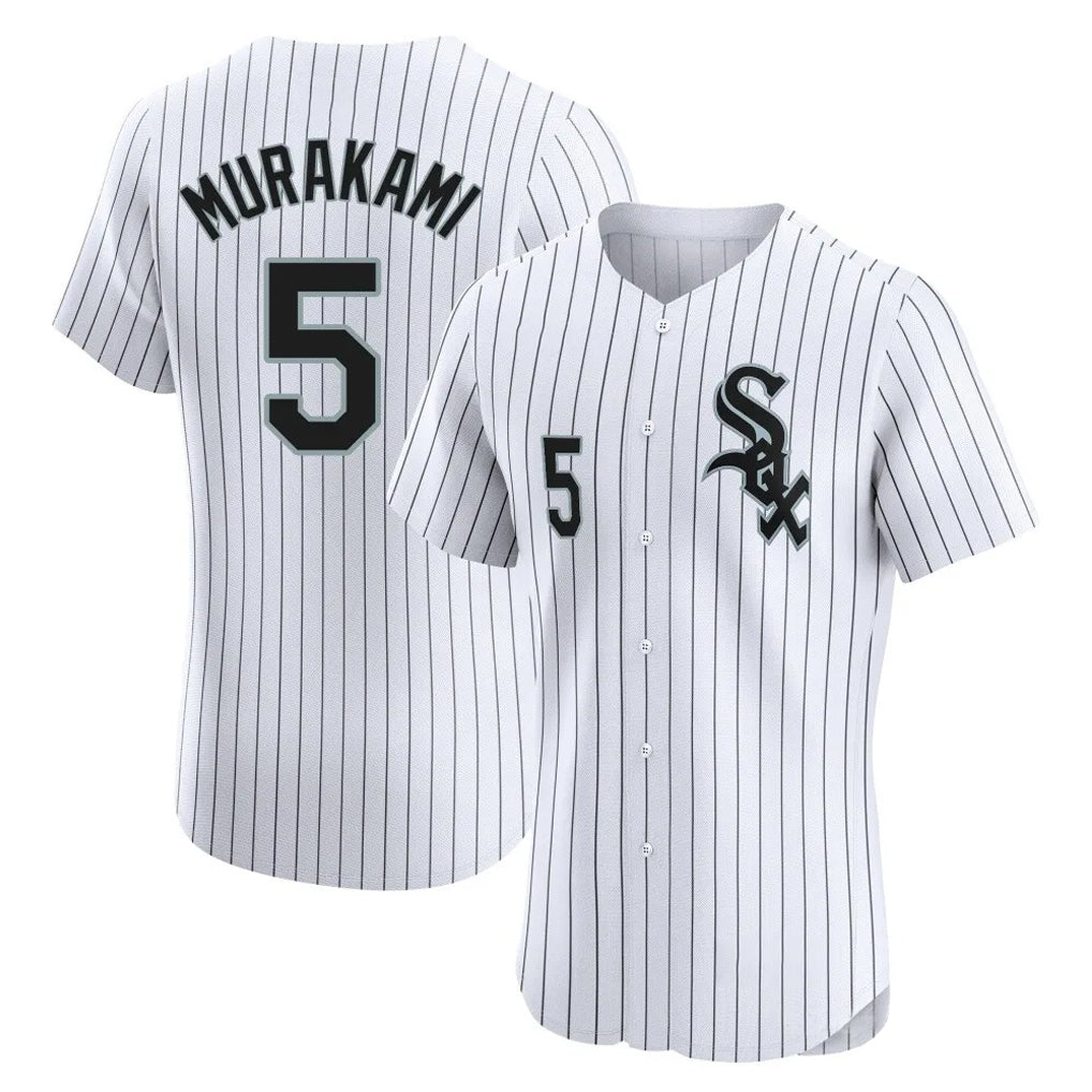 C.White Sox #5 Munetaka Murakami Player White Stripe Limited Elite Home Edoa Stitched Jerseys