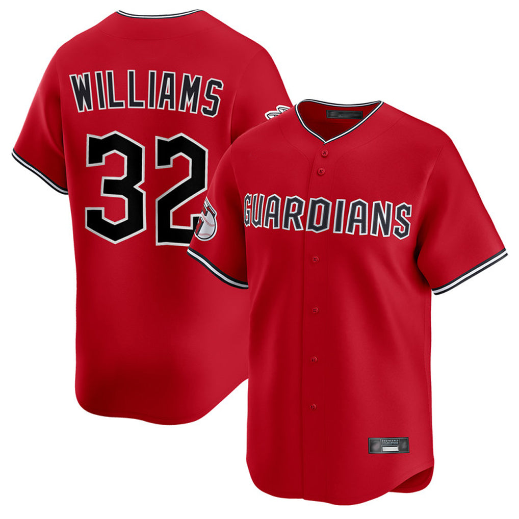 C.Guardians #32 Gavin Williams Player Red Limited Home Edoa Stitched Jerseys