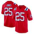 NE.Patriots #25 Marcus Jones Player Red Home Game Edoa Stitched Jerseys