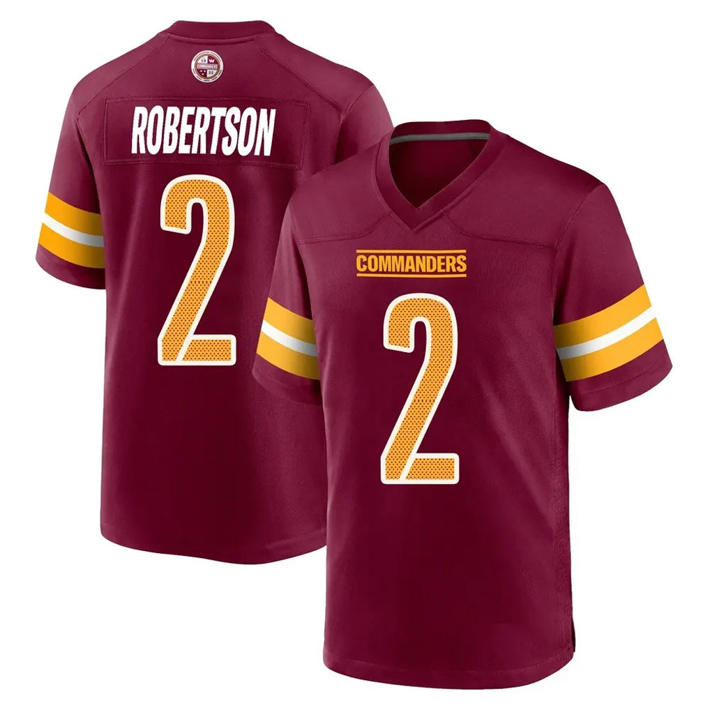 W.Commanders #2 Amik Robertson Player Burgundy Home Game Edoa Stitched Jerseys