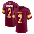 W.Commanders #2 Amik Robertson Player Burgundy Home Game Edoa Stitched Jerseys