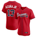 A.Braves #13 Ronald Acuna Jr Player Red Limited Elite Home Game Edoa Stitched Jerseys