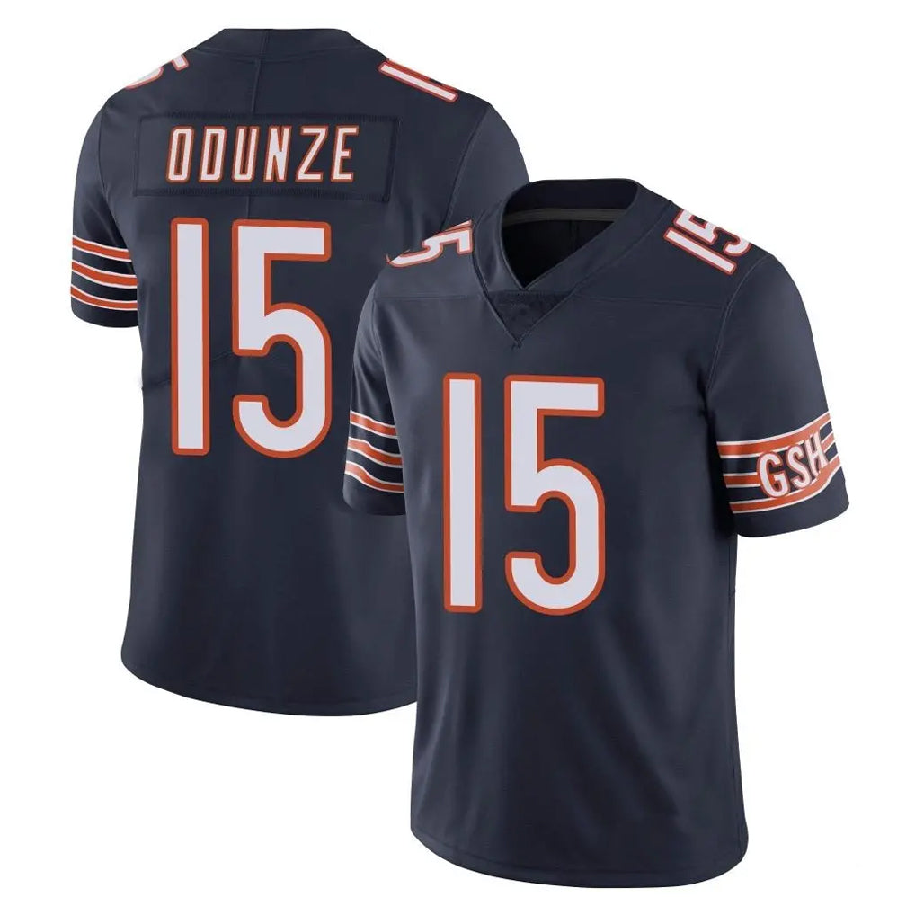 C.Bears #15 Rome Odunze Player Navy Vapor Untouchable Limited Home Game Edoa Stitched Jerseys