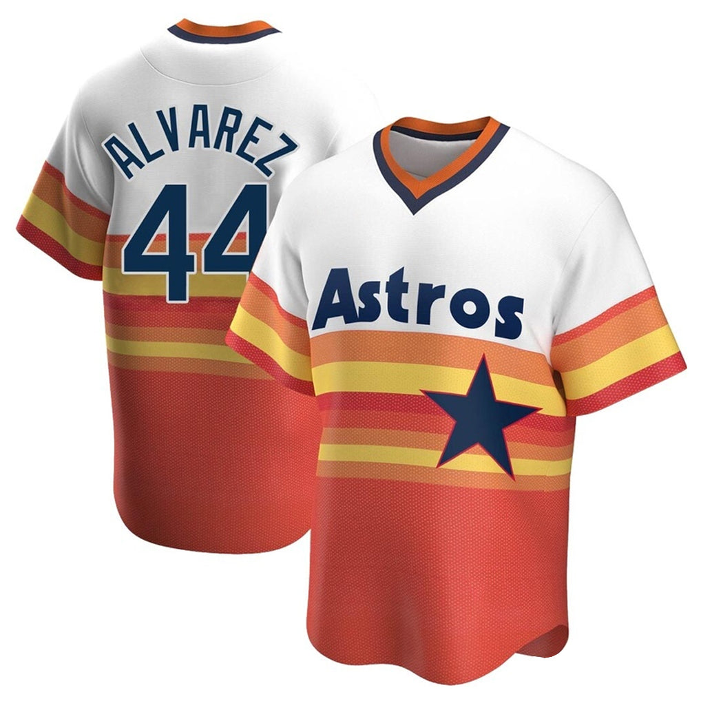 H.Astros #44 Yordan Alvarez Player Rainbow Cooperstown Collection T-shirt Edoa Stitched Jerseys
