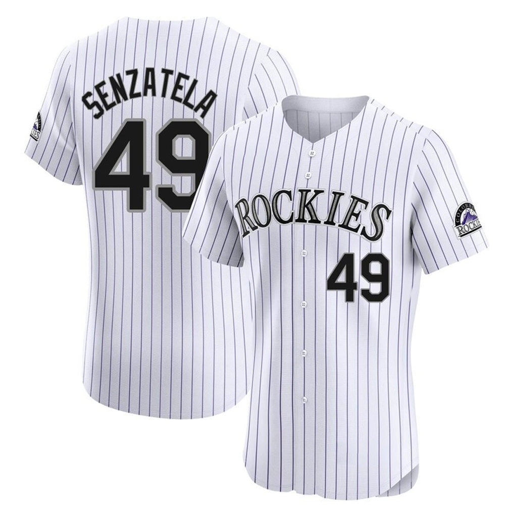C.Rockies #49 Antonio Senzatela Player White Limited Elite Home Edoa Stitched Jerseys