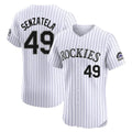 C.Rockies #49 Antonio Senzatela Player White Limited Elite Home Edoa Stitched Jerseys