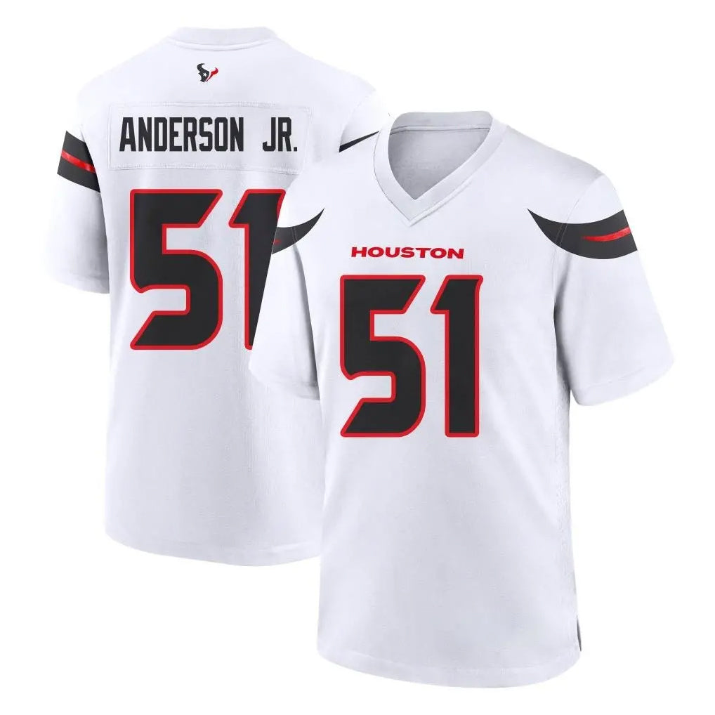 H.Texans #51 Will Anderson Jr. Player White Home Game Edoa Stitched Jerseys