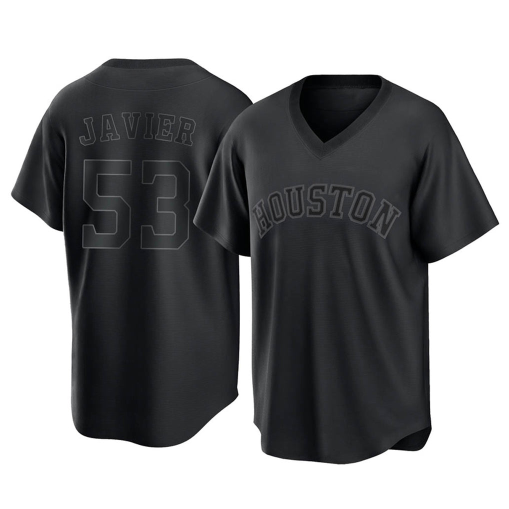 H.Astros #53 Cristian Javier Player Black Fashion T-shirt Home Game Edoa Stitched Jerseys