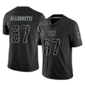 W.Commanders #67 Nick Allegretti Player Black Limited Reflective Home Game Edoa Stitched Jerseys