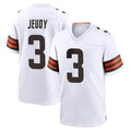 C.Browns #3 Jerry Jeudy Player White Home Game Edoa Stitched Jerseys