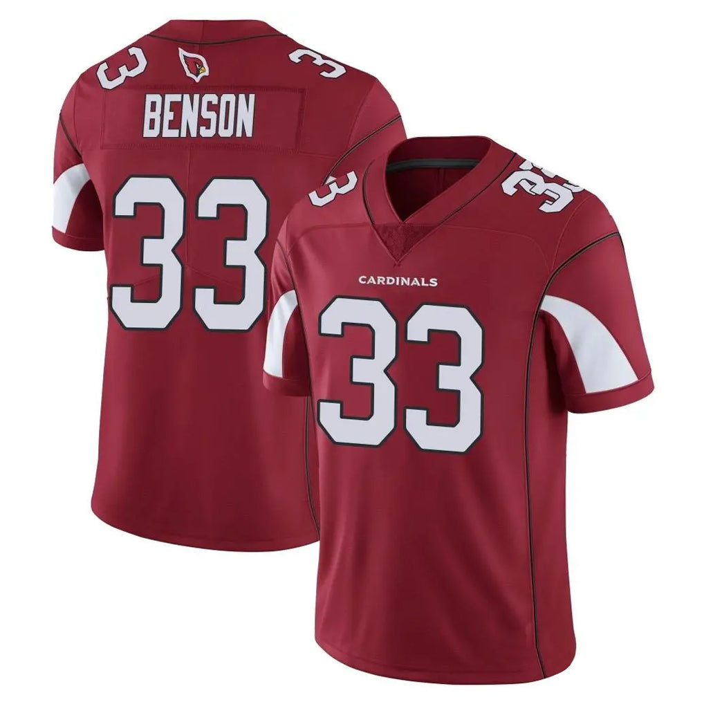 A.Cardinals #33 Trey Benson Player Cardinal Vapor Limited Home Game  Edoa Stitched Jerseys