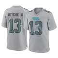 C.Panthers #13 John Metchie III Player Gray Atmosphere Fashion Game Edoa Stitched Jerseys