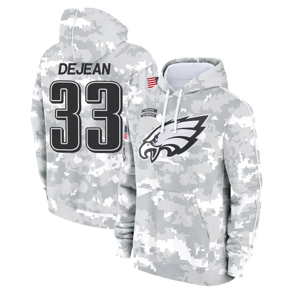 P.Eagles #33 Cooper DeJean Player Arctic Camo Salute to Service Pullover Hoodies Limited Game Edoa Stitched Jerseys