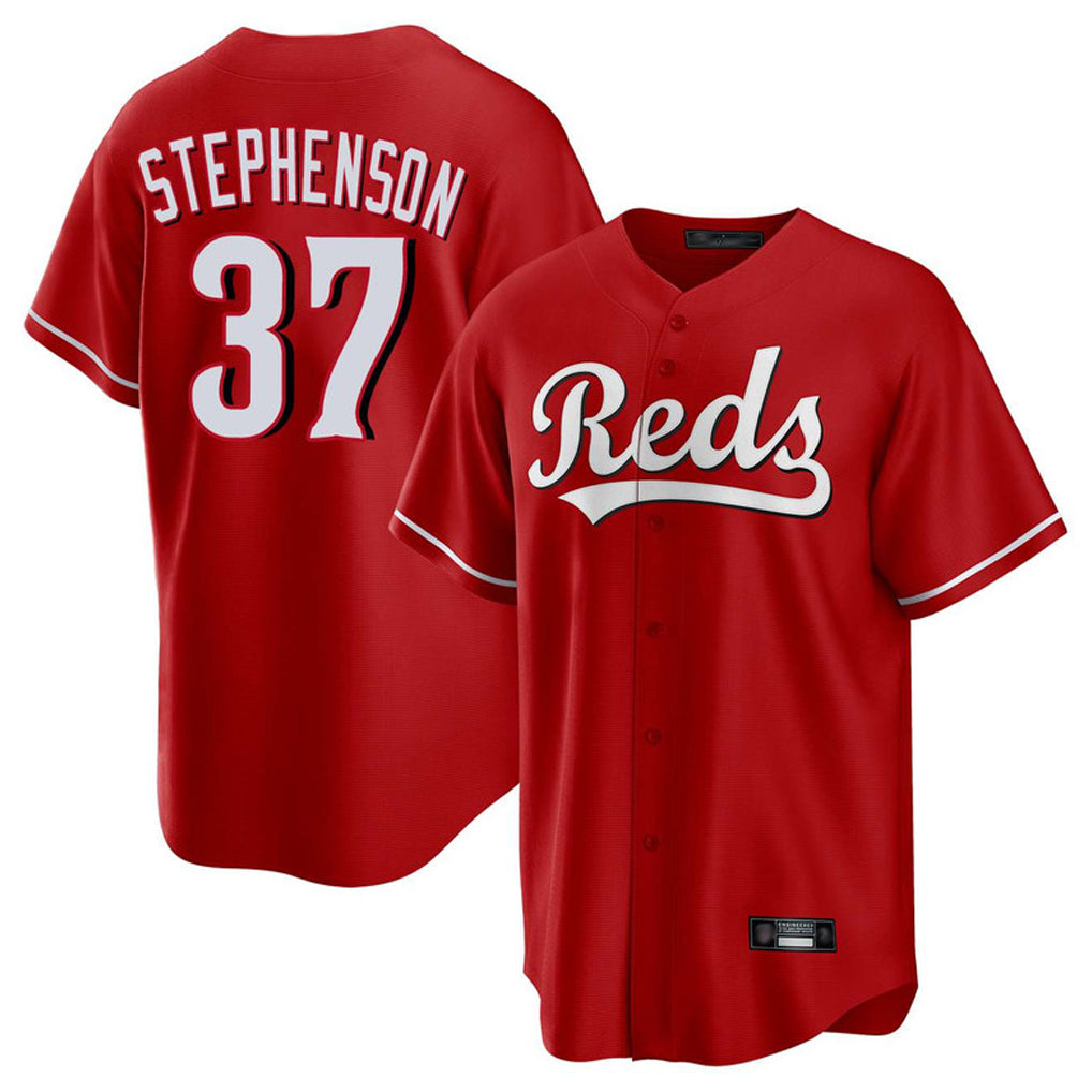 C.Reds #37 Tyler Stephenson Player Red Home Game Edoa Stitched Jerseys
