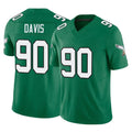 P.Eagles #90 Jordan Davis Player Green Kelly Alternate Vapor F.U.S.E. Home Game Edoa Stitched Jerseys