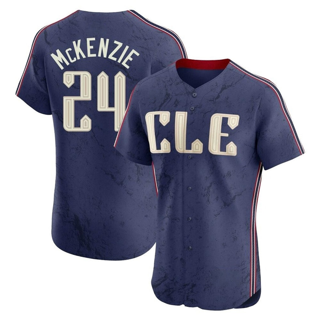 C.Guardians #24 Triston McKenzie Player Navy City Connect Limited Elite Home Edoa Stitched Jerseys