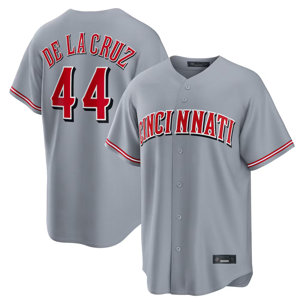 C.Reds #44 Elly De La Cruz Player Gray Home Game Edoa Stitched Jerseys