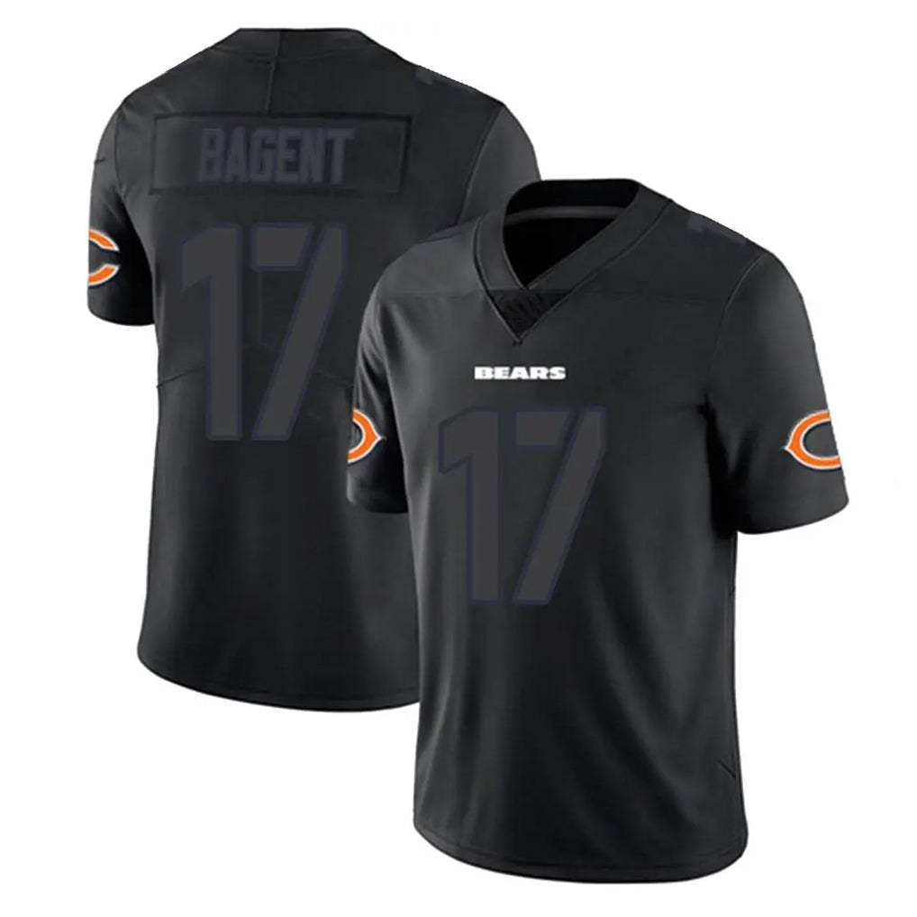 C.Bears #17 Tyson Bagent Player Black Impact Limited Game Edoa Stitched Jerseys