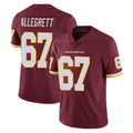 W.Commanders #67 Nick Allegretti Player Burgundy Limited Team Color Vapor Untouchable Home Game Edoa Stitched Jerseys