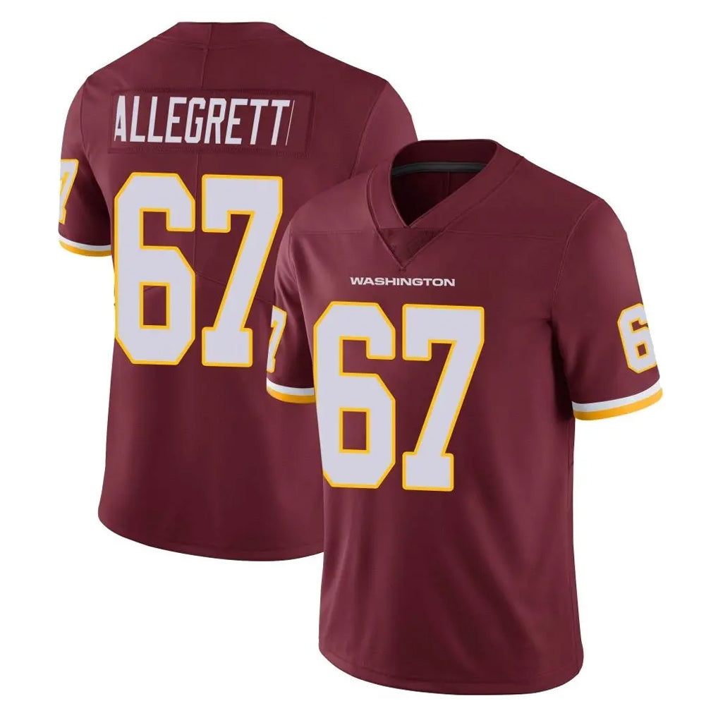 W.Commanders #67 Nick Allegretti Player Burgundy Limited Team Color Vapor Untouchable Home Game Edoa Stitched Jerseys