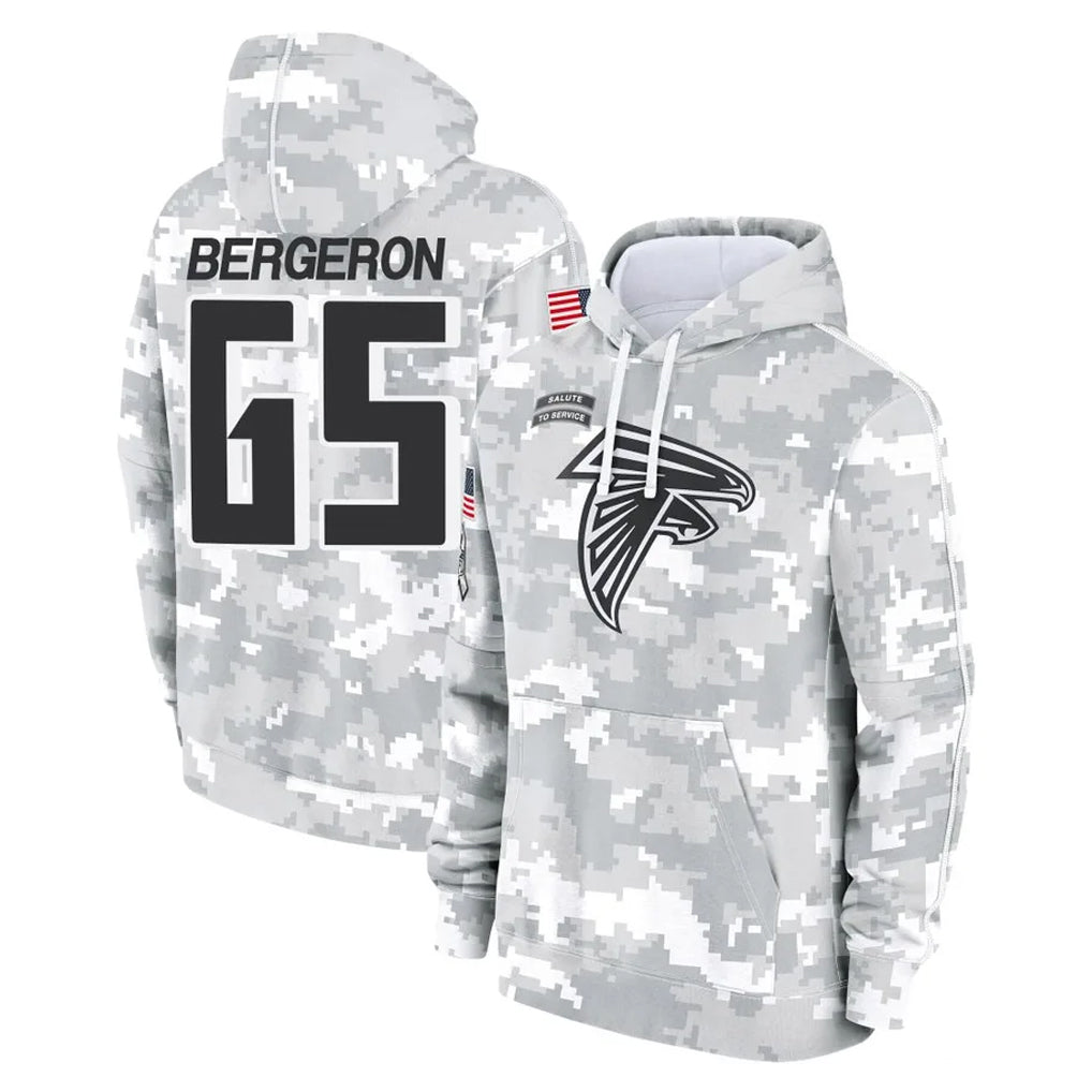 A.Falcons #65 Matthew Bergeron Player Camo Arctic Salute to Service Hoodies Limited Edoa Stitched Jerseys