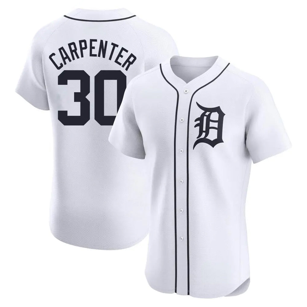 D.Tigers #30 Kerry Carpenter Player White Limited Elite Home Edoa Stitched Jerseys