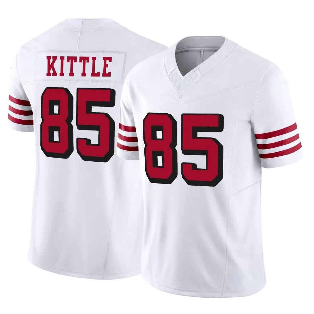SF.49ers #85 George Kittle Player White Limited Alternate Vapor F.U.S.E. Home Game Edoa Stitched Jerseys