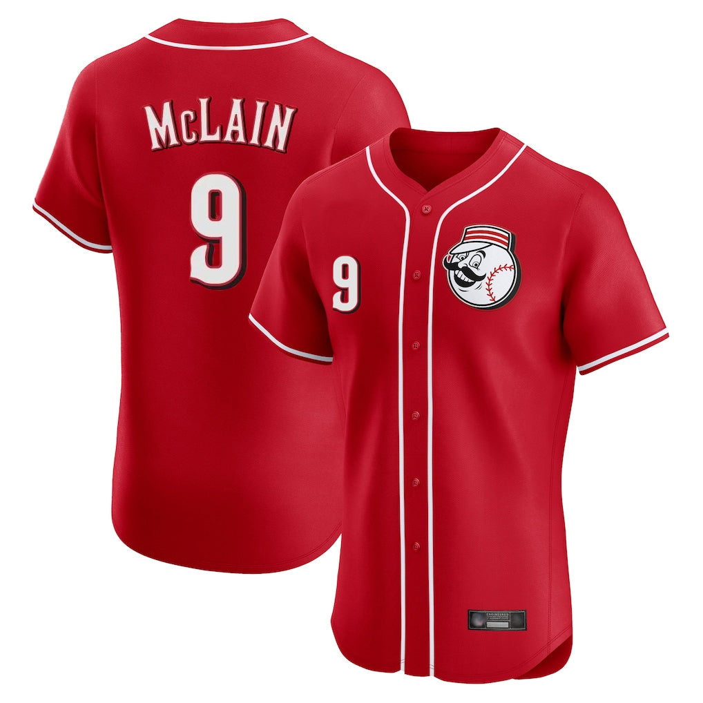 C.Reds #9 Matt McLain Player Red Limited Elite Home Game Edoa Stitched Jerseys