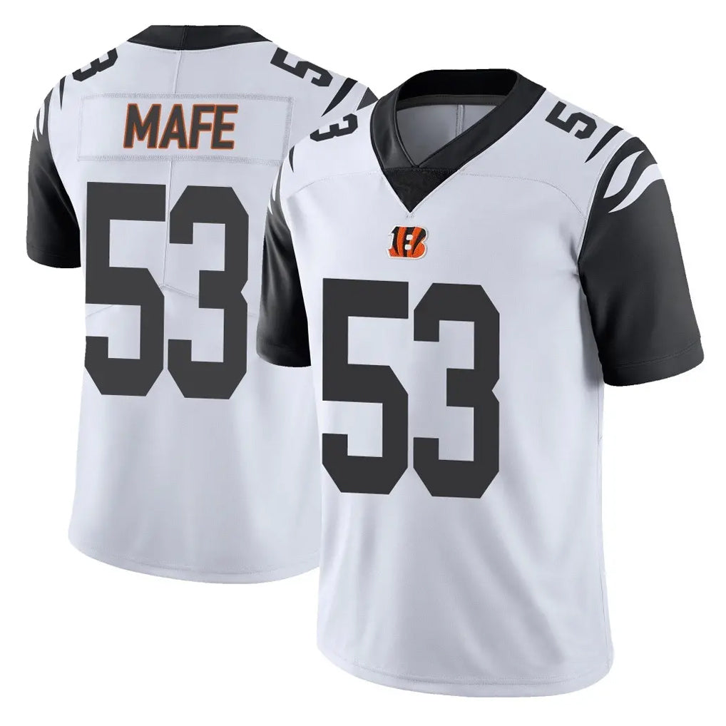 C.Bengals #53 Boye Mafe Player White Color Rush Vapor Untouchable Limted Home Game Edoa Stitched Jerseys